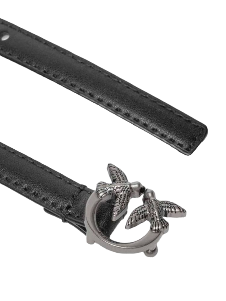 Pinko Cowhide Belt — Black | Accessory: Zinc