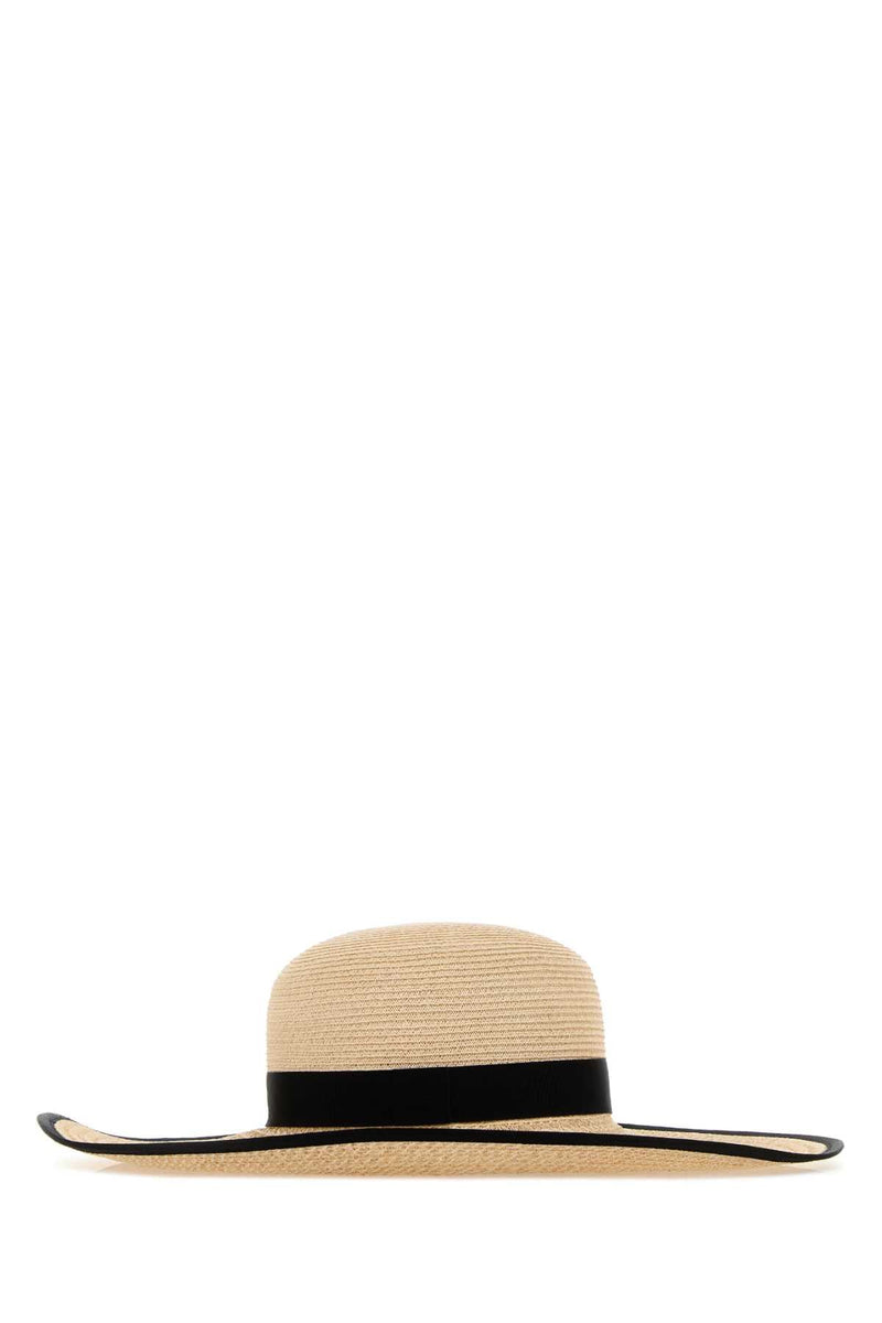 Agnona Canapa Sun Hat — Beige Exterior: Hemp