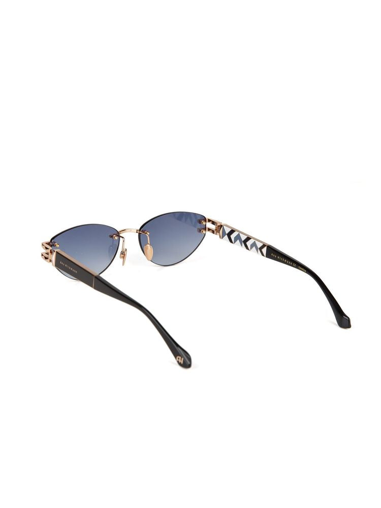 Ana Hickmann Ah3360 Rimless Metal Sunglasses — Gold