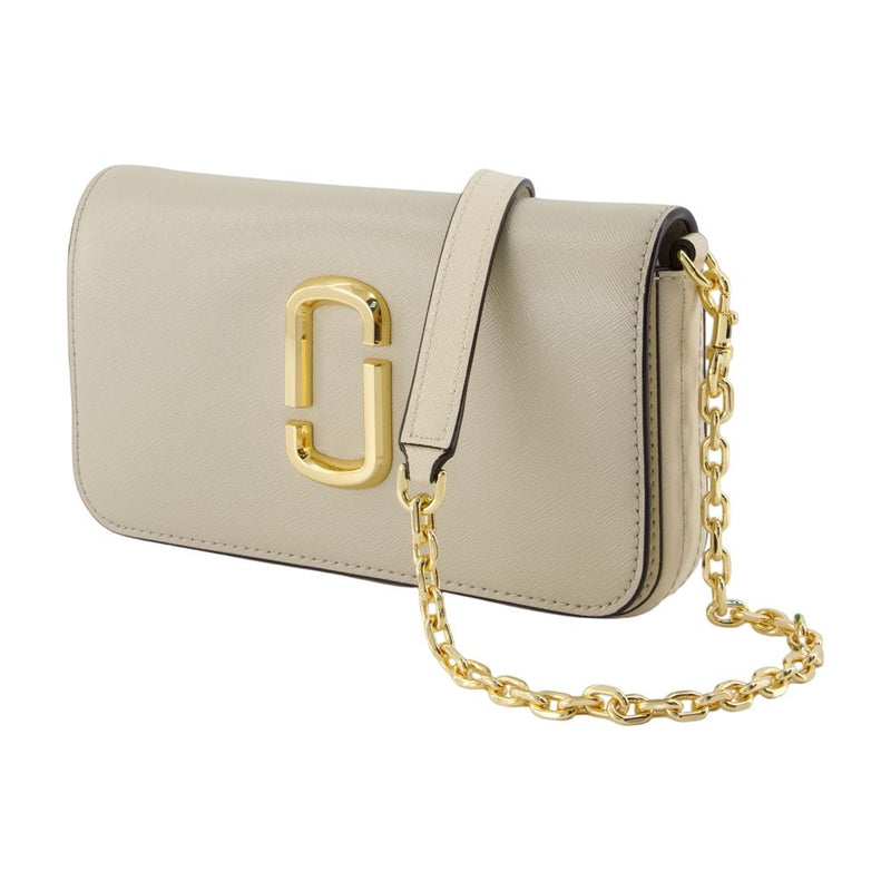 Marc Jacobs Leather Chain Strap Wallet — Beige Cowhide