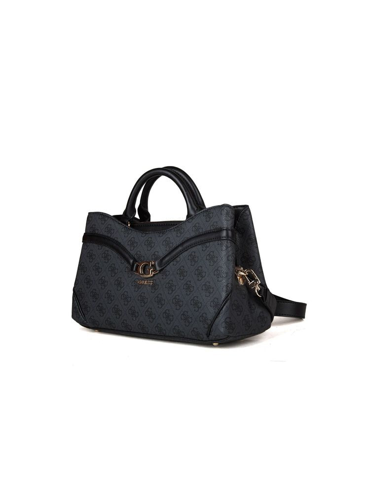 Guess Logo-Jacquard Polyurethane Shoulder Bag — Gray