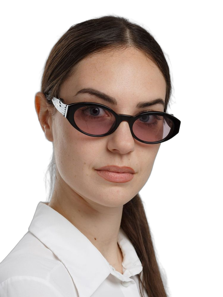 Zadig & Voltaire Szv502 Oval Acetate Sunglasses — Black