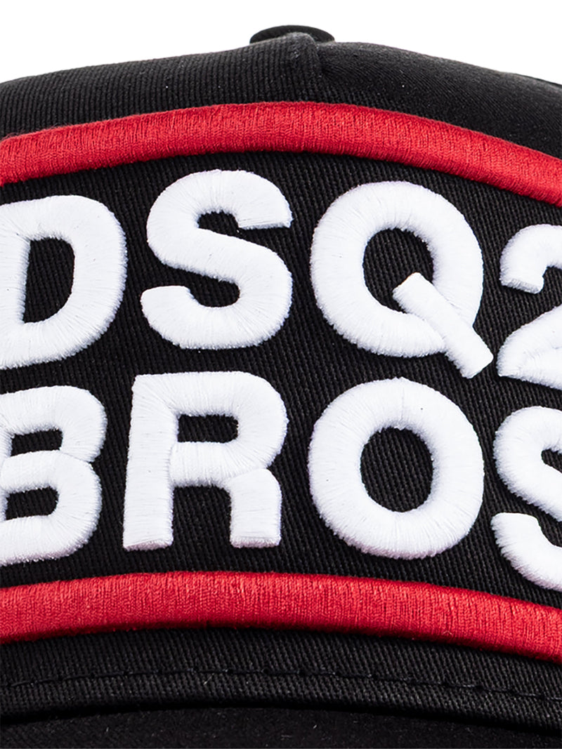 Dsquared2 Bcm098905c000012124 Logo-Embroidered Baseball Cap — Black Cotton Caps