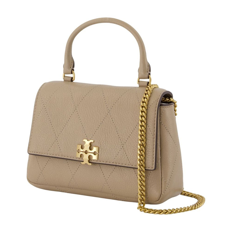 Tory Burch Charlie Top Handle Bag — Beige Calfskin