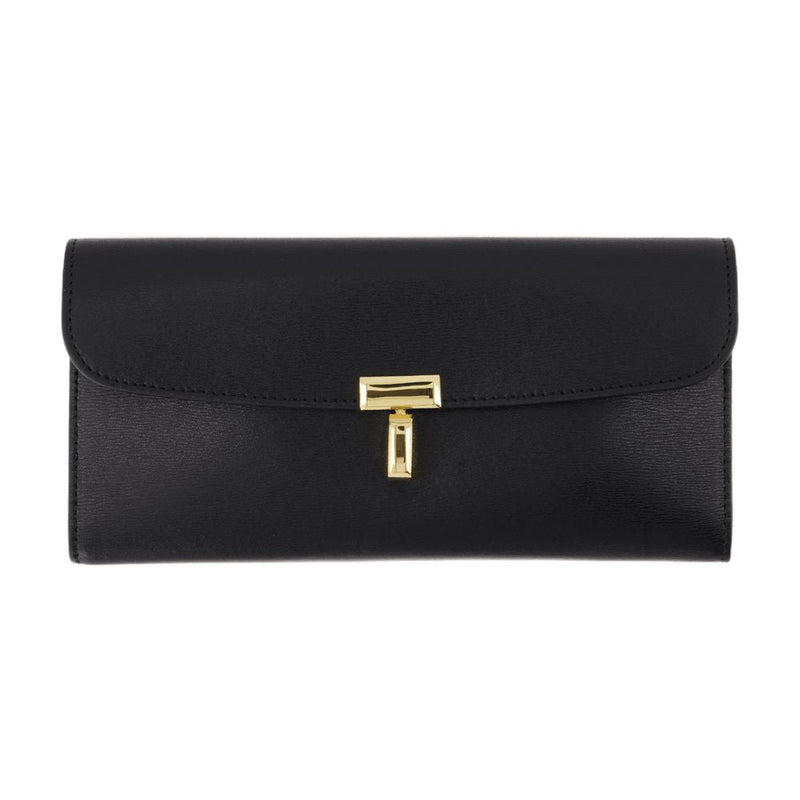 Toteme T-Lock Wallet — Black Cowhide