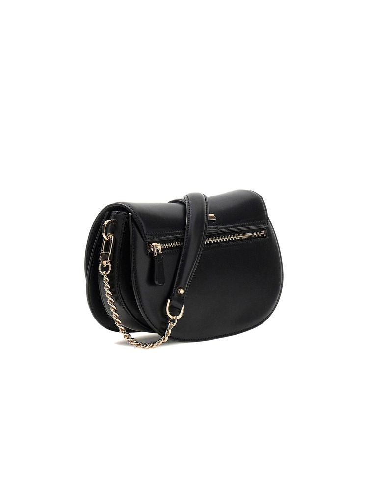Guess Carrie Shoulder Bag — Black Polyurethane