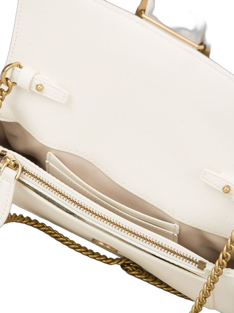 Pinko Crossbody Bag — White Lamb Leather