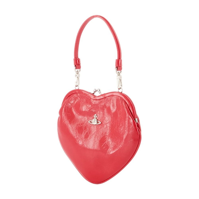 Vivienne Westwood Belle Heart Shoulder Bag — Red Calfskin