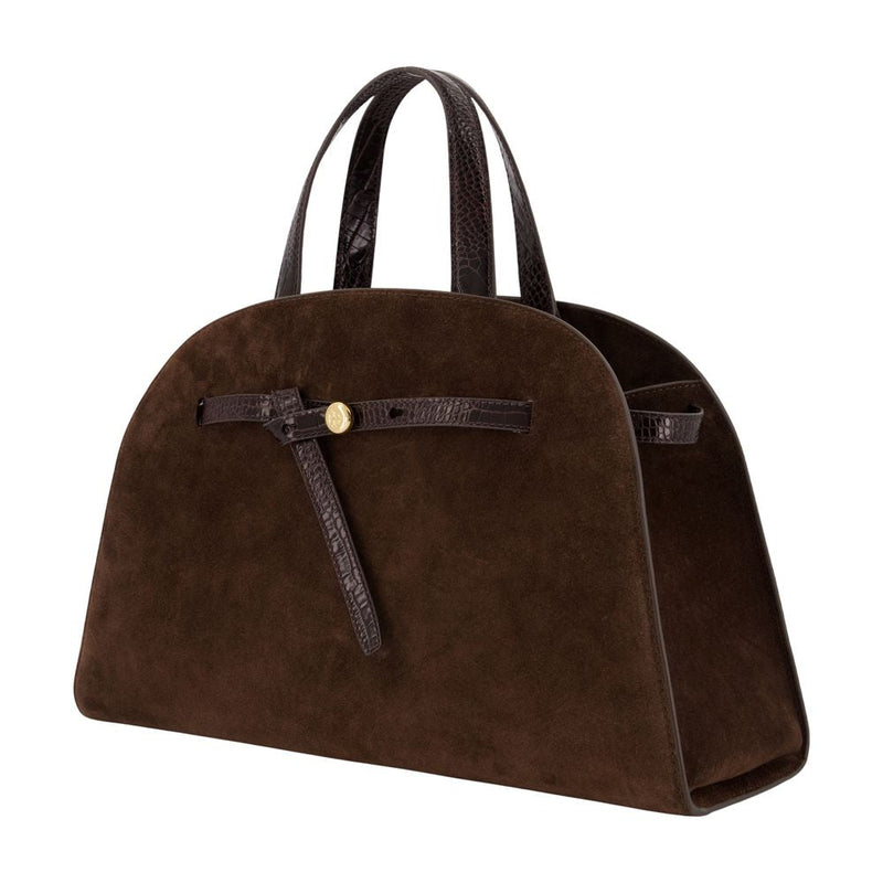 Tory Burch Romy Top Handle Bag — Brown Calfskin