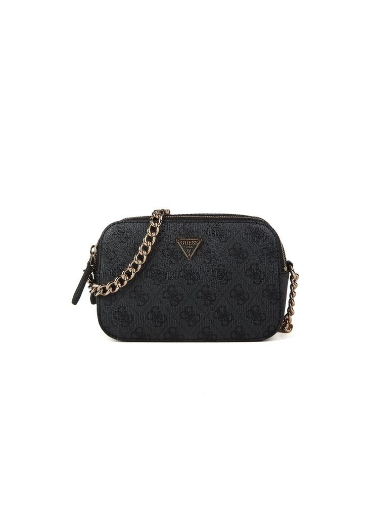 Guess Embossed Logo Crossbody Bag — Black Polyurethane