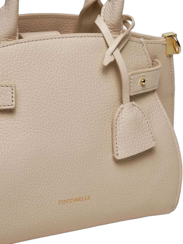 Coccinelle Top Handle Bag — Beige Cow Leather