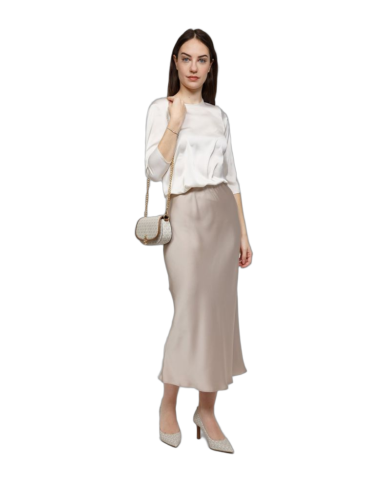 Michael Kors Crossbody Bag — Beige Polyvinyl Chloride