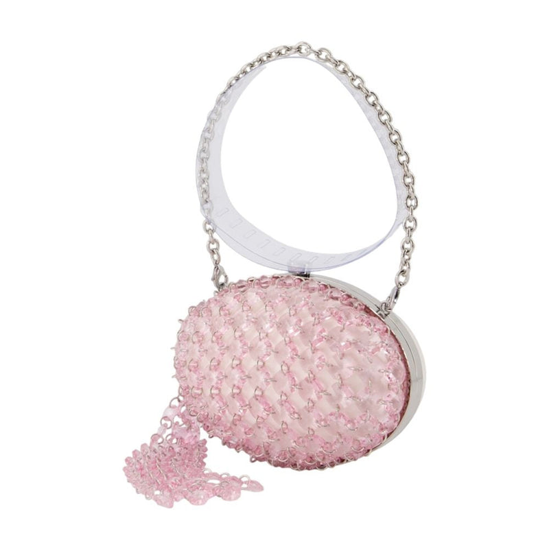 Self-Portrait Crystal-Embellished Clutch — Pink Synthetic