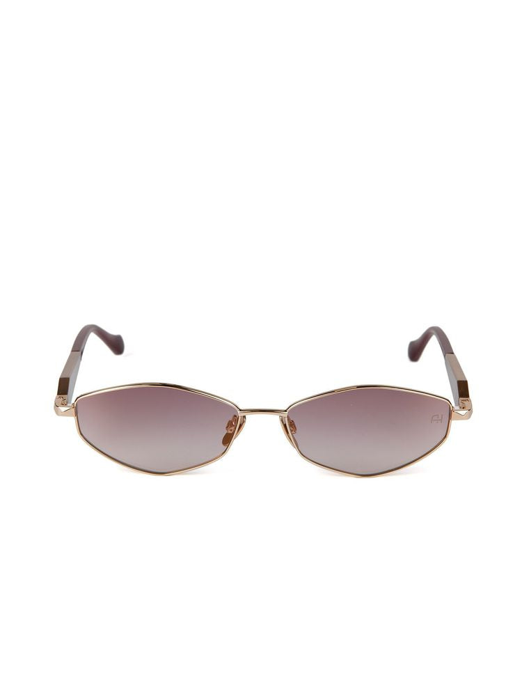 Ana Hickmann Ah3353 Metal Oval Sunglasses — Gold