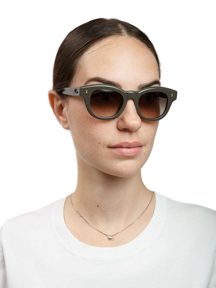 Furla Sfu986 Acetate Frame Sunglasses — Khaki Green
