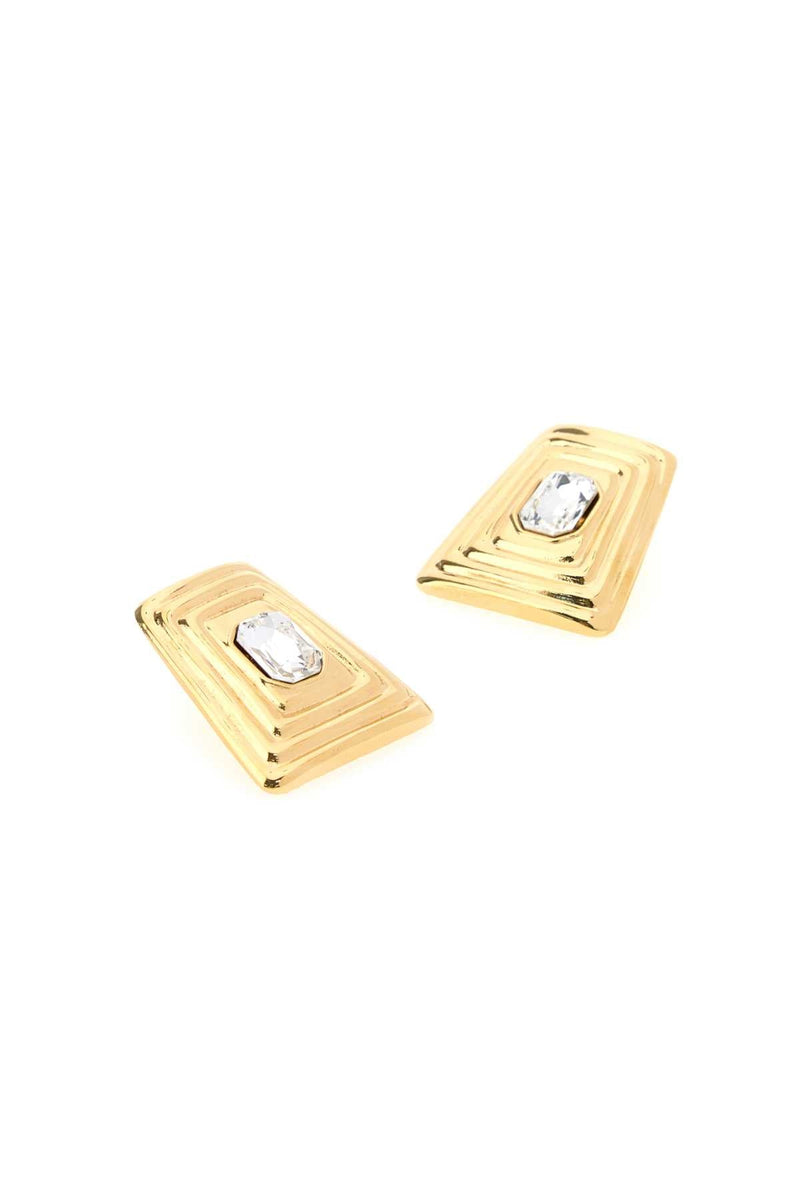 Alessandra Rich Crystal Earrings — Gold