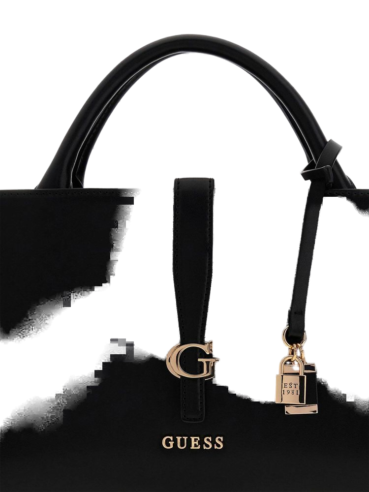 Guess Carrie Girlfriend Shoulder Bag — Black Polyurethane