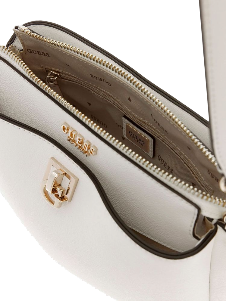Guess Bianca Mini Crossbody Bag — White Polyurethane