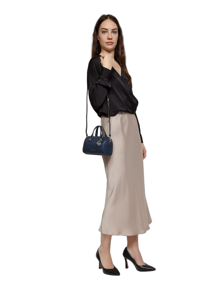 Michael Kors Leather Crossbody Bag — Navy