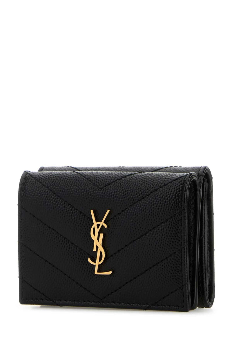 Saint Laurent Quilted Leather Wallet — Black