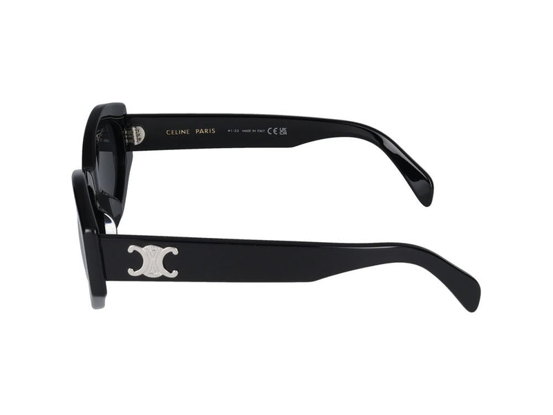 Celine Cl40238u Logo-Embellished Oval Sunglasses — Black Standard