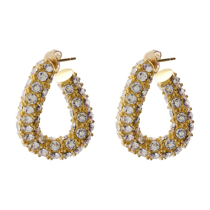 Isabel Marant Pavé Hoop Earrings — Gold Metal