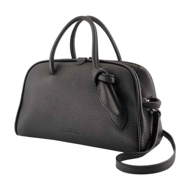 Jacquemus Le Petit Turismo Top Handle Bag — Black Calfskin