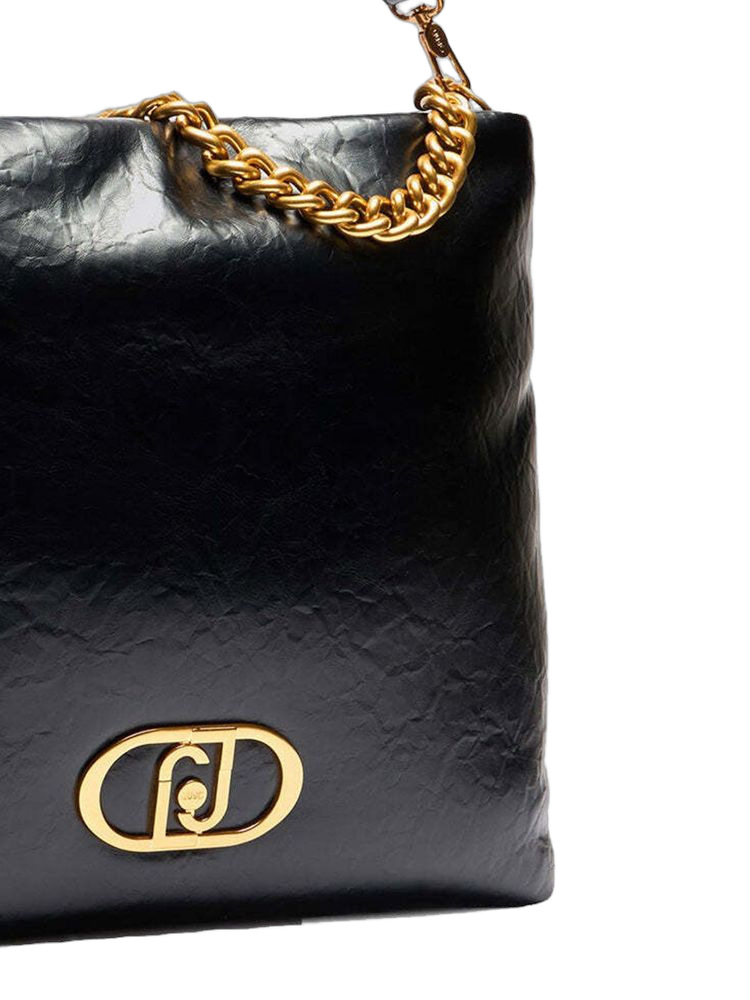 Liu Jo Polyurethane Hobo Shoulder Bag — Black