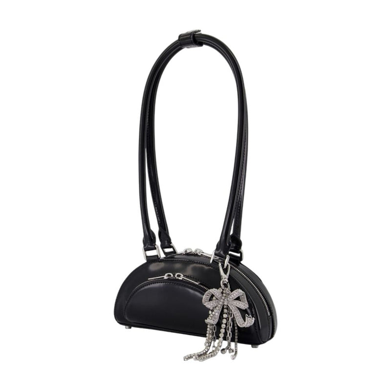 Self-Portrait Mini Calfskin Shoulder Bag — Black