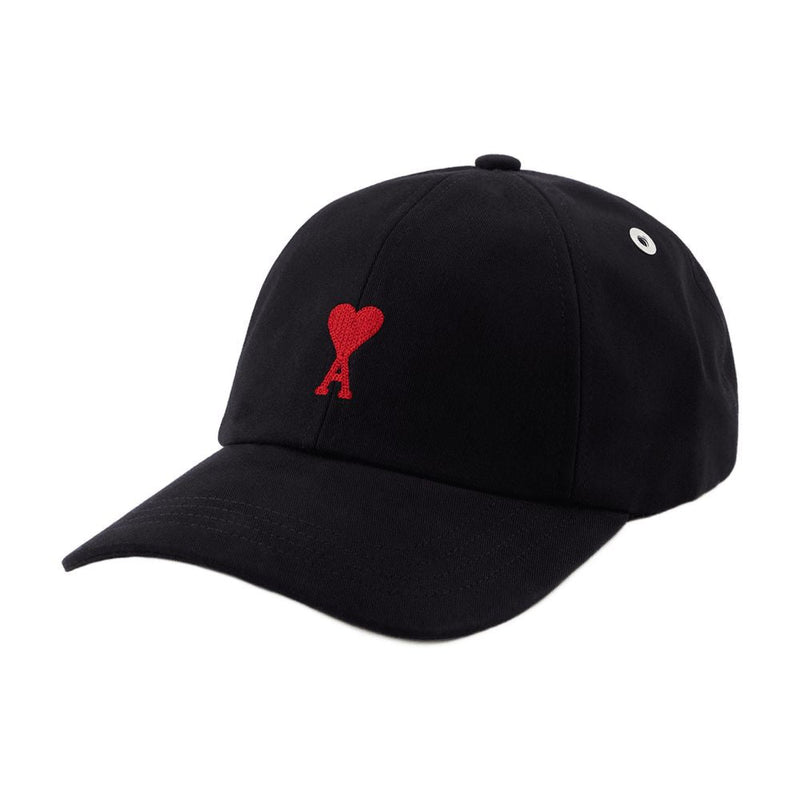 Ami Paris Bfucp006.aw0041-001 Cotton Baseball Cap — Black Caps