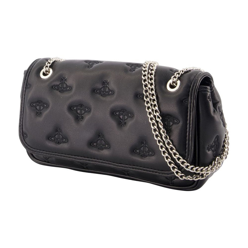 Vivienne Westwood Logo-Embossed Quilted Crossbody Bag — Black Synthetic