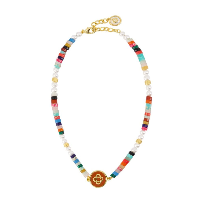 Casablanca Multi-Bead Necklace — Multicolor Metal Necklaces