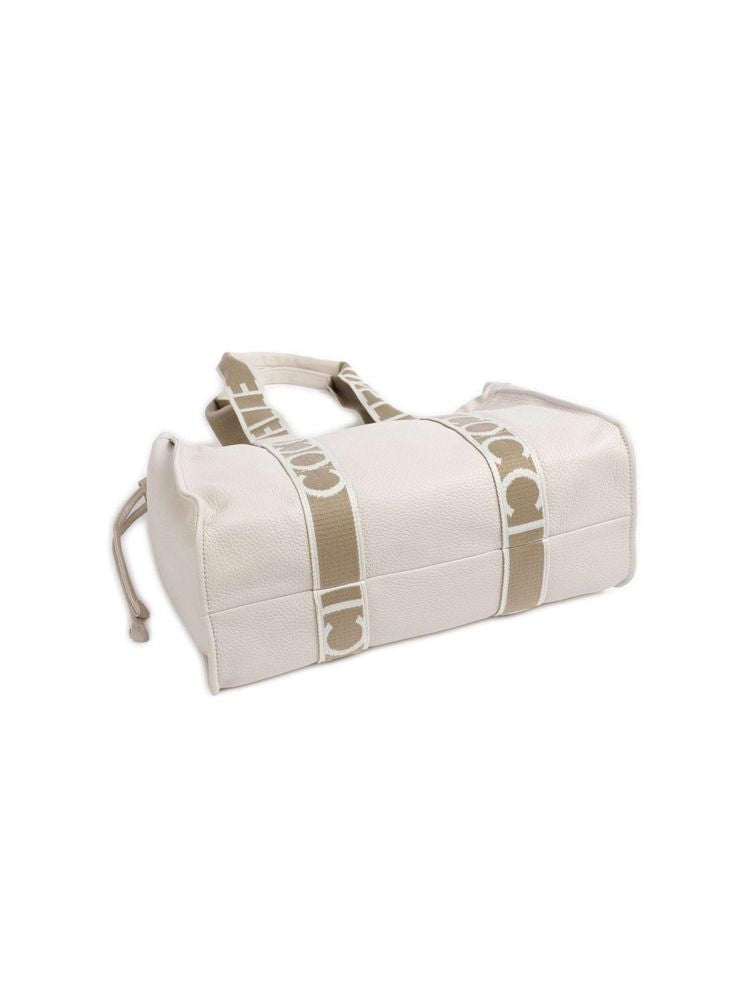 Coccinelle Tote Bag — White Cow Leather