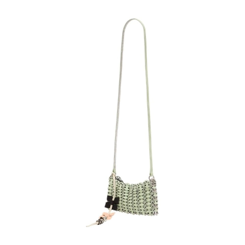 Rabanne Studded Calfskin Crossbody Bag — Green