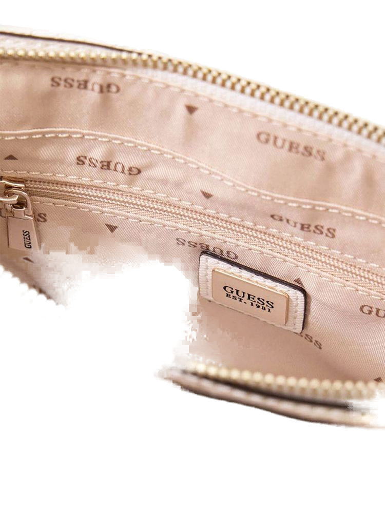 Guess Isemay Mini Crossbody Bag — White Polyurethane