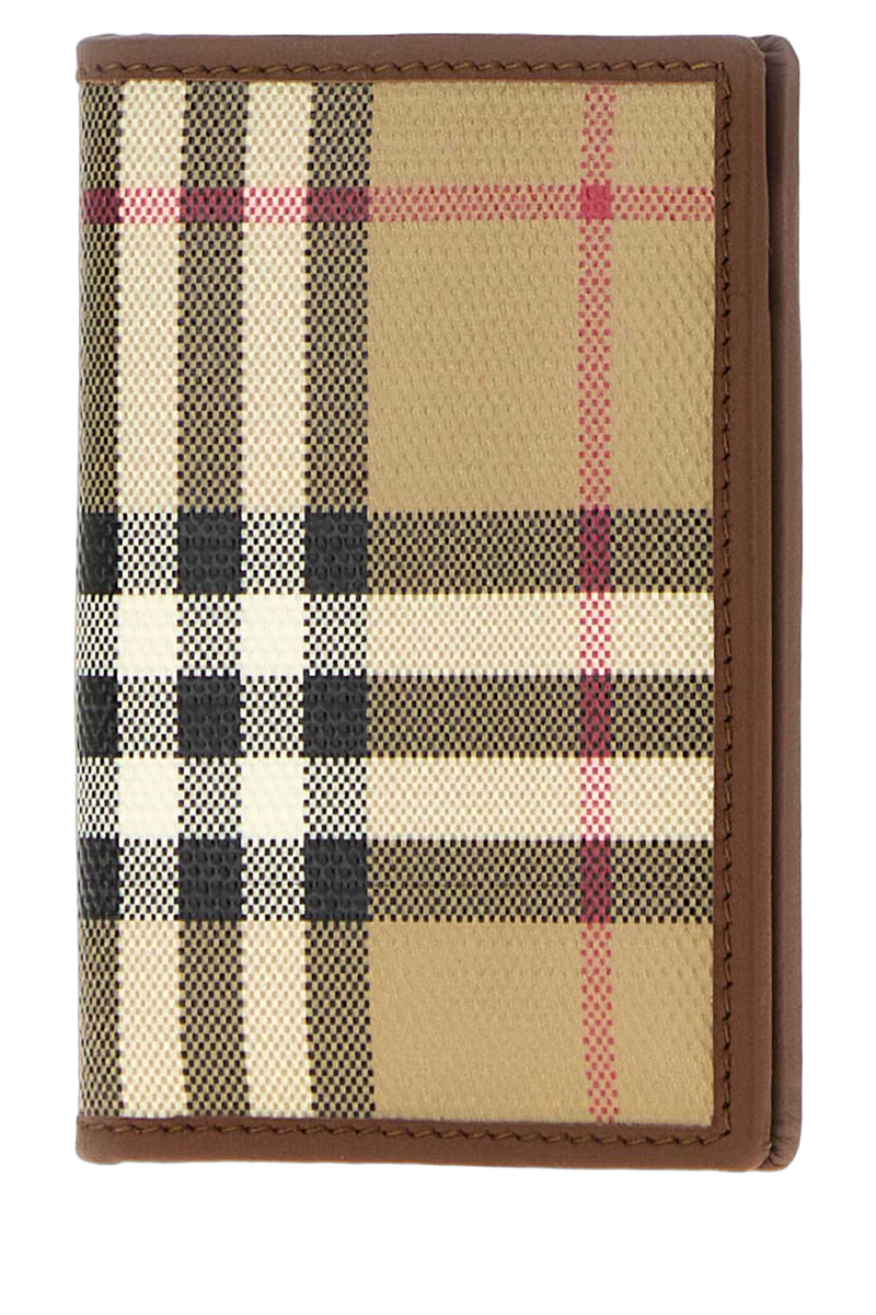 Burberry Bateman Card Case — Beige Exterior: Cotton Wallet