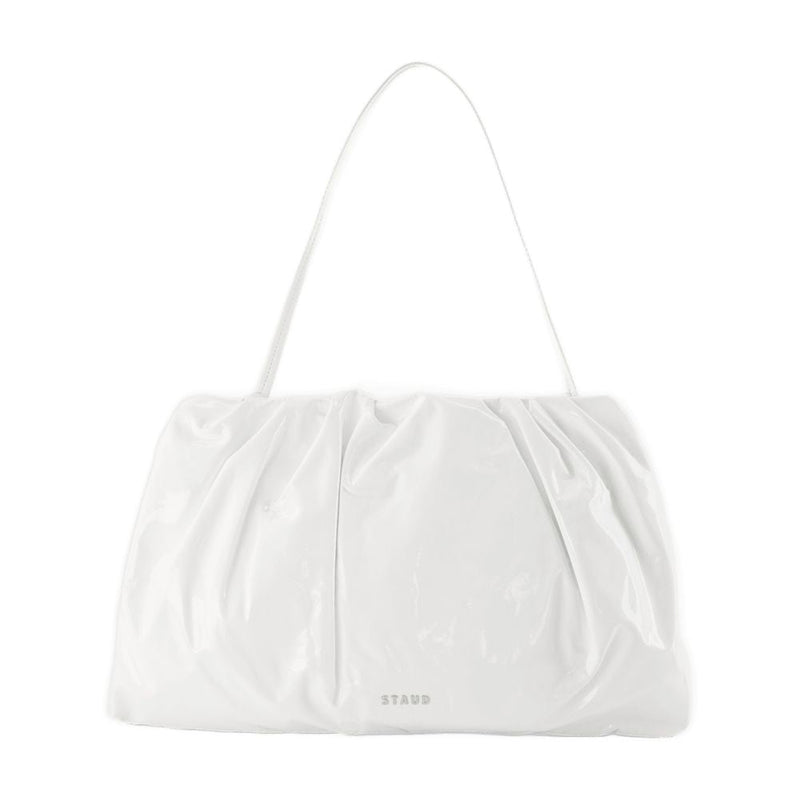 Staud Patent Leather Shoulder Bag — White