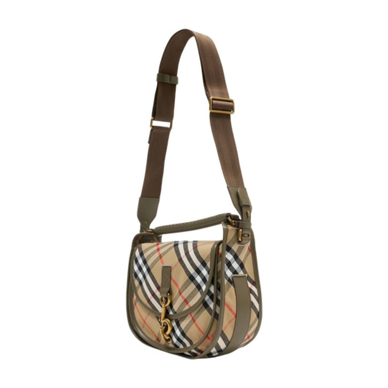 Burberry B Clip Crossbody Bag — Beige Synthetic