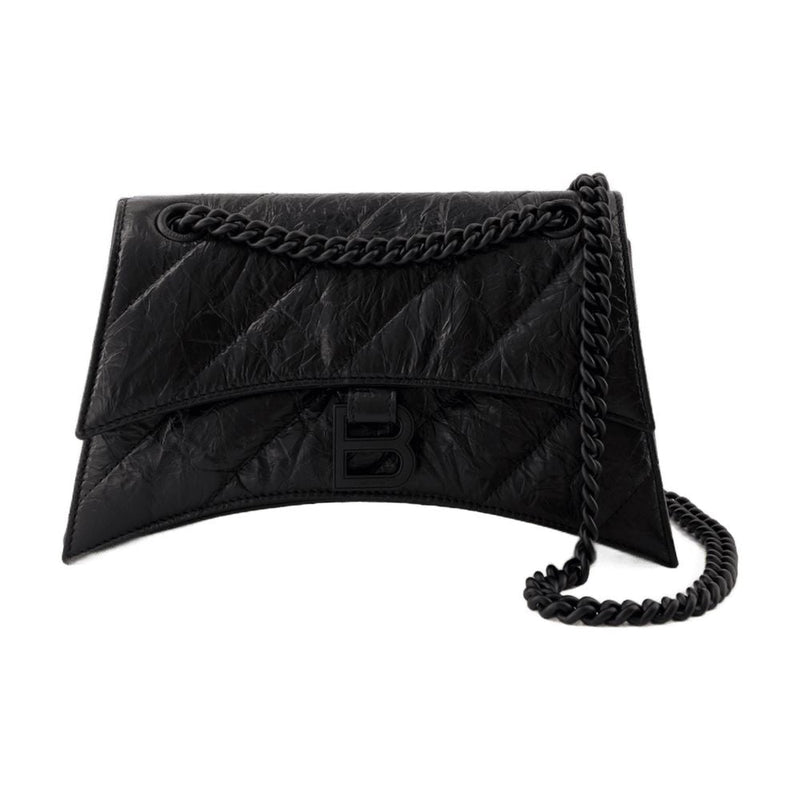 Balenciaga Crush Chain S Shoulder Bag — Black Calfskin