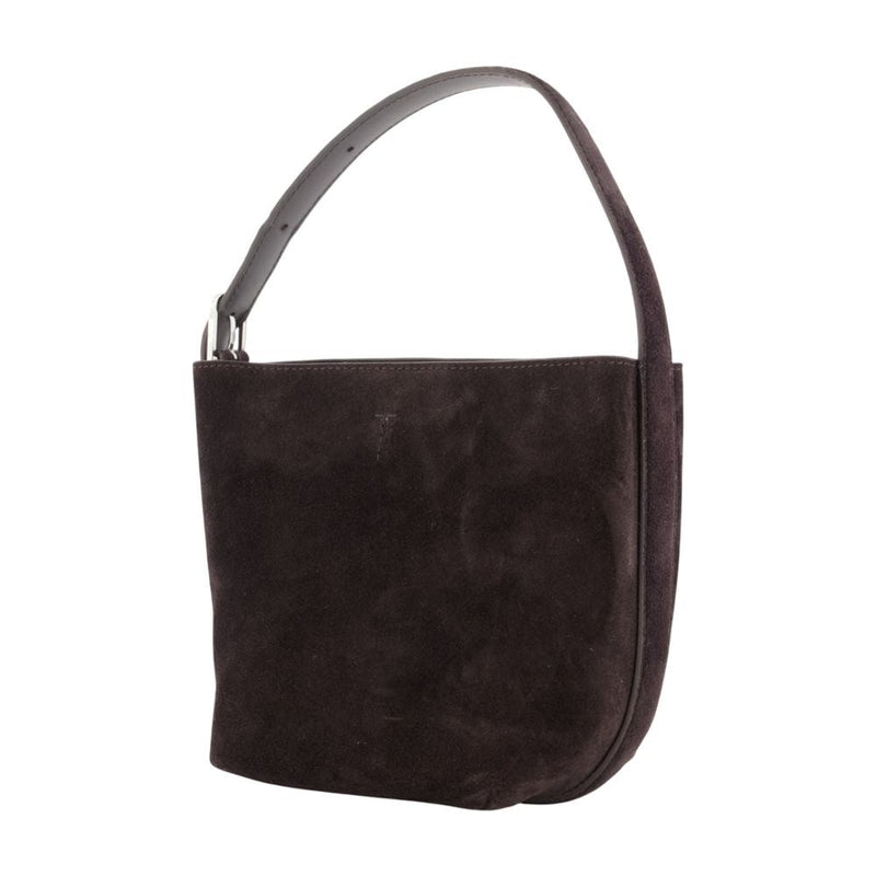Toteme Petite Belted Shopper Shoulder Bag — Brown Calfskin