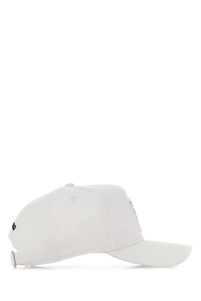 Dsquared2 Bcm099705c00001 Logo-Embroidered Baseball Cap — White Caps