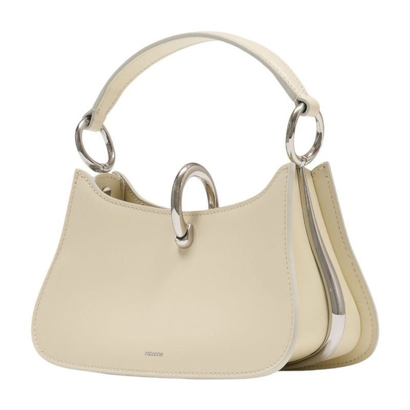 Rabanne Calfskin Leather Shoulder Bag — Beige