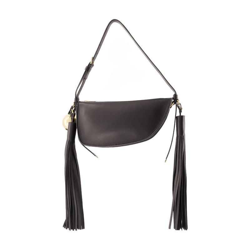 Burberry Lambskin Tassel Shoulder Bag — Black
