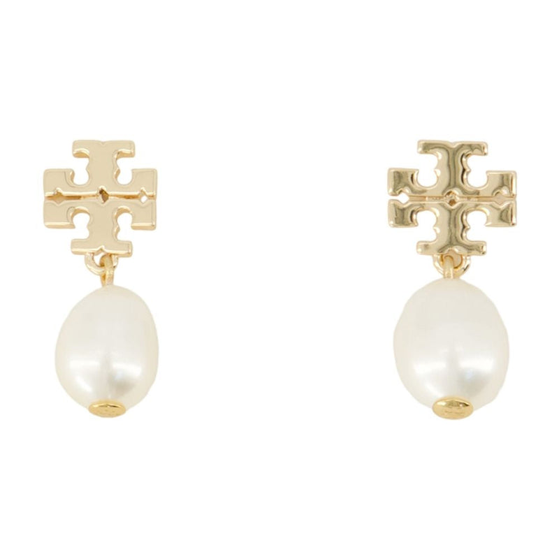 Tory Burch Pearl Drop Earrings — Gold Metal