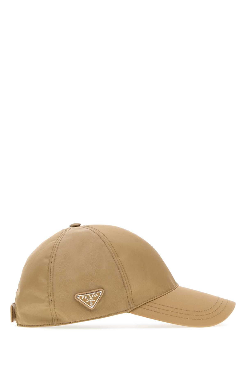 Prada Hat Re-Nylon Baseball Cap — Beige Caps