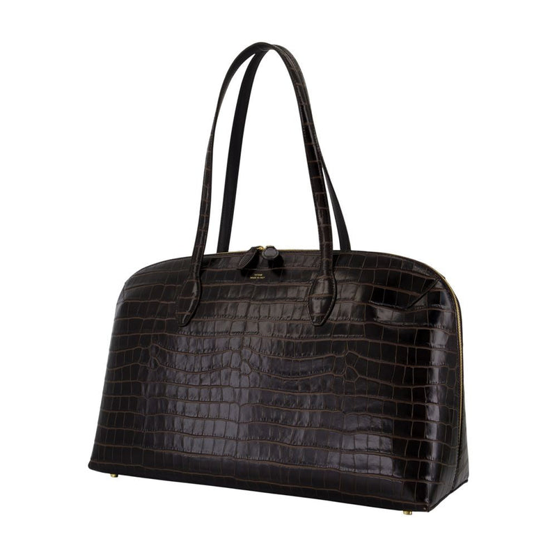 Toteme Day Shopper Shoulder Bag — Black Cowhide