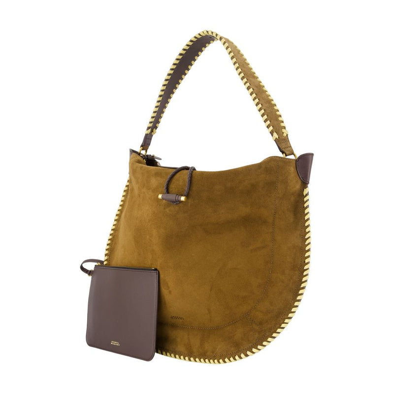 Isabel Marant Oskan Shoulder Bag — Khaki Calfskin
