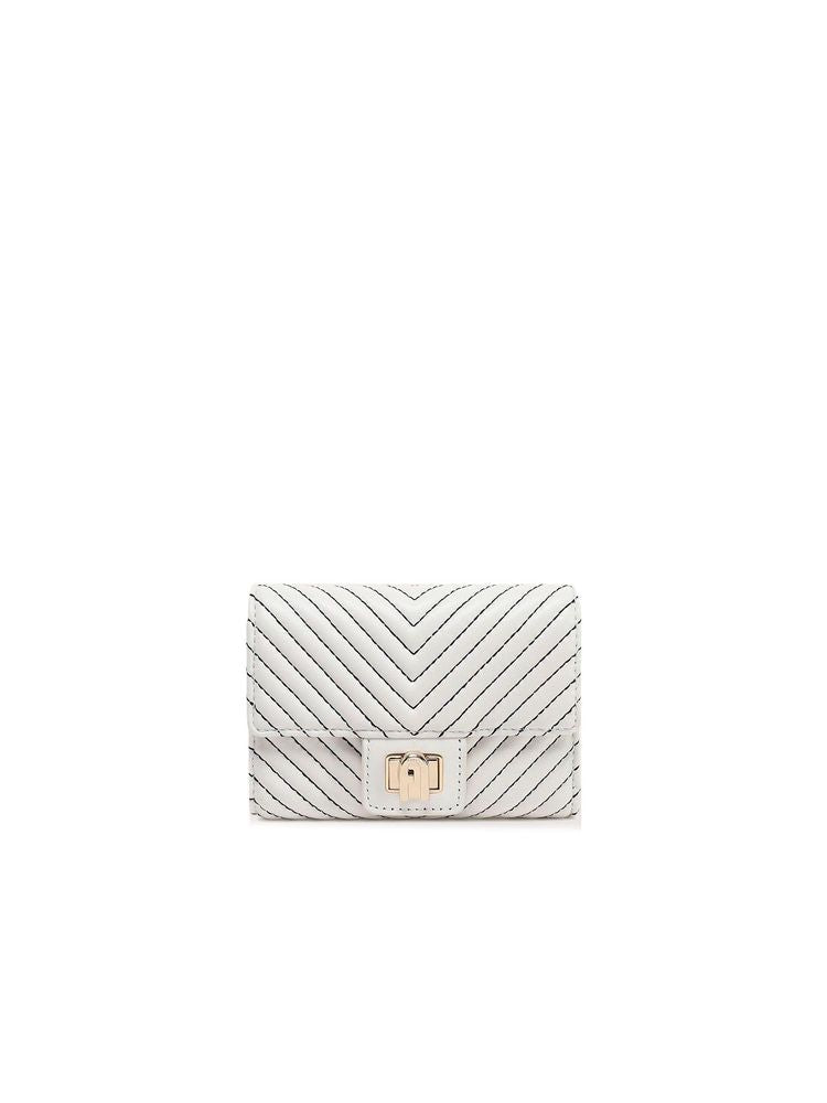 Furla Pop Star M Wallet — White Ovis Aries Leather