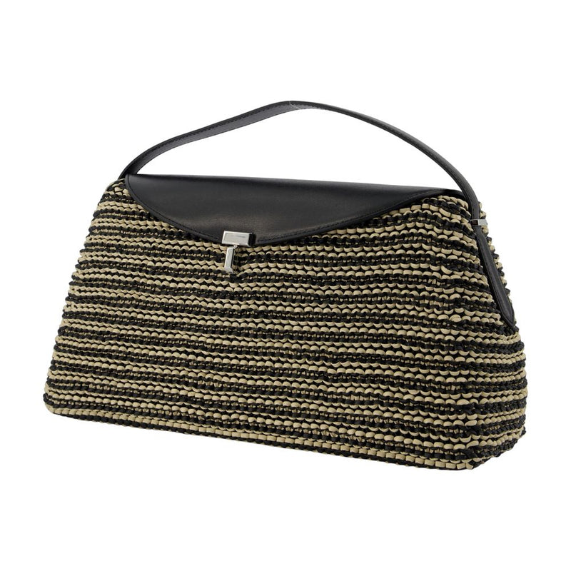 Toteme Beaded Calfskin Top Handle Bag — Black