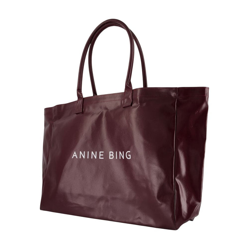Anine Bing Leo Tote Bag — Burgundy Cotton